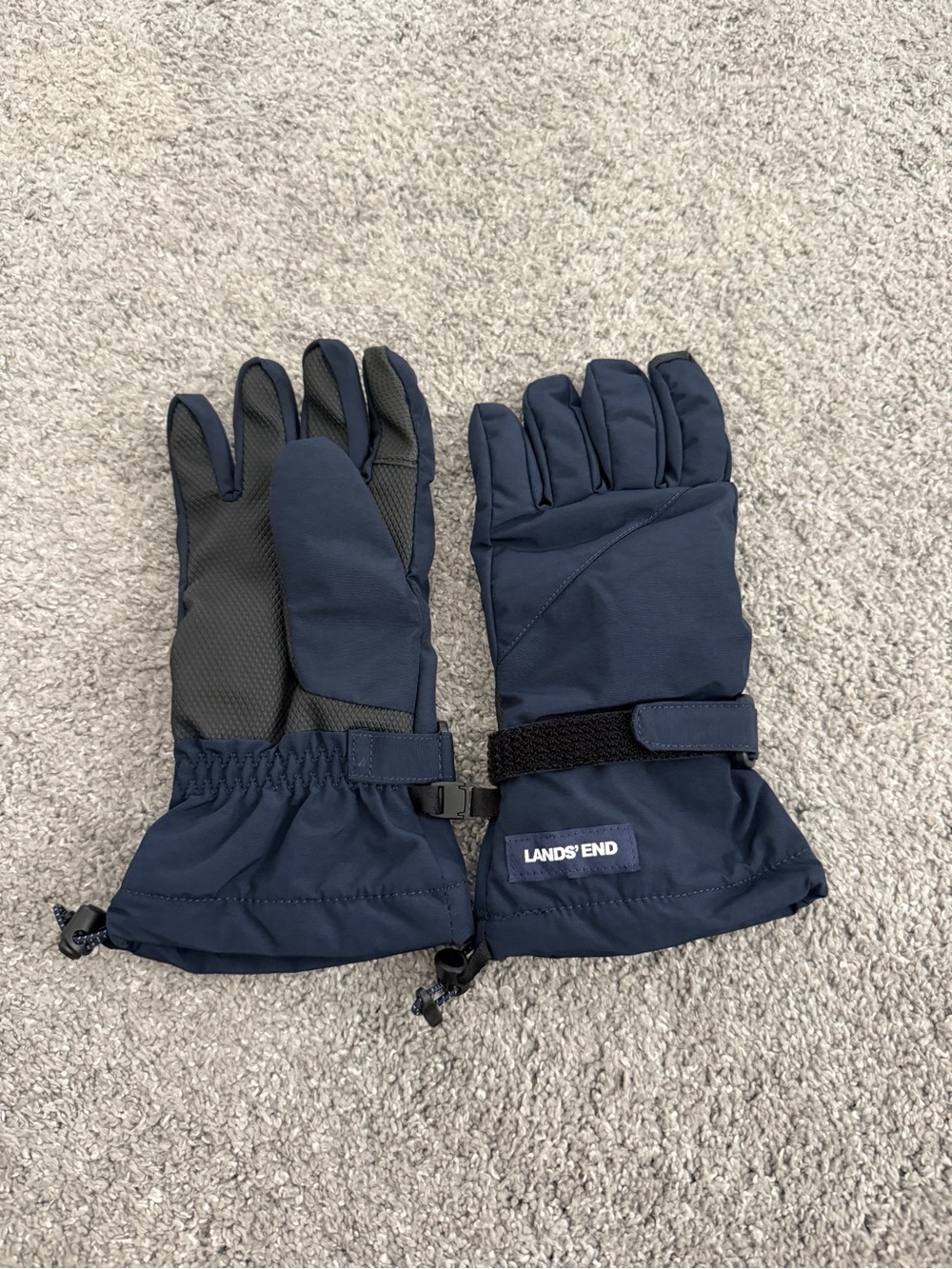 Lands' End Navy Kid's Squall Gloves Size Medium
